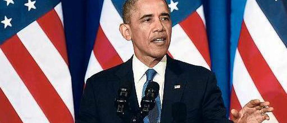 Stunde der Wahrheit. US-Präsident Barack Obama hat am Freitag in Washington eine lang erwartete Rede zu den Abhörpraktiken der USA gehalten. Foto: Shawn Thew/dpa