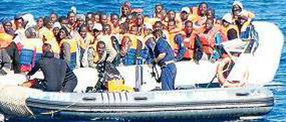 Gerettet. In den vergangenen Tagen kamen allein nach Italien 1000 Afrikaner. Foto: AFP