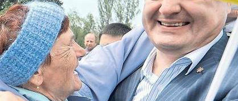 Petro Poroschenko im Wahlkampf. Das Bild veröffentlichte sein eigener Presseservice.