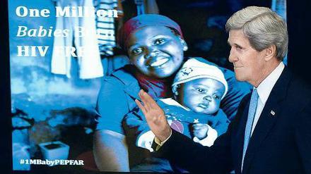 Geboren ohne HIV. Mit diesem Slogan hat US-Außenminister John Kerry ein Anti-Aids-Programm der USA gefeiert.