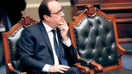 Nachdenklich. Frankreichs Präsident Hollande ist in der ersten Hälfte seiner Amtszeit wenig geglückt.