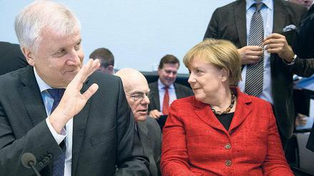 Verschiedene Perspektiven. Die Verwandlung des Horst Seehofer vom Radaubruder zum schnurrenden Kätzchen neben Angela Merkel findet auf offener Bühne statt. 