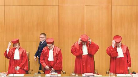 Das Bundesverfassungsgericht mit Präsident Andreas Voßkuhle (2. von rechts). 