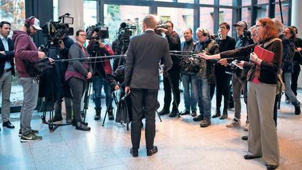 Zentrum des Sturms. Christian Lindner am Montag vor der Sitzung des FPD-Bundesvorstands und der Bundestagsfraktion.
