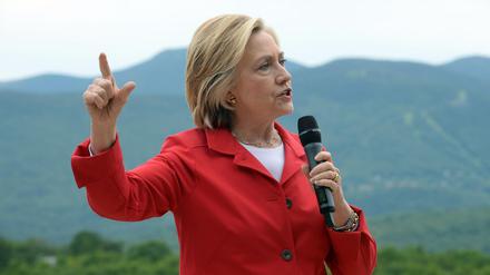 US-Präsidentschaftsbewerberin Hillary Clinton bei einem Auftritt in Glen, New Hampshire 