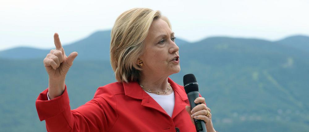 US-Präsidentschaftsbewerberin Hillary Clinton bei einem Auftritt in Glen, New Hampshire 