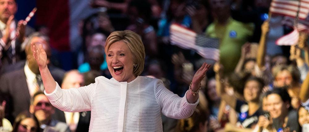 Hillary Clinton bei der Siegesfeier in Brooklyn. 