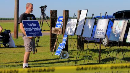 Protest gegen die Todesstrafe vor dem Gefängnis in Varner, Arkansas (USA)