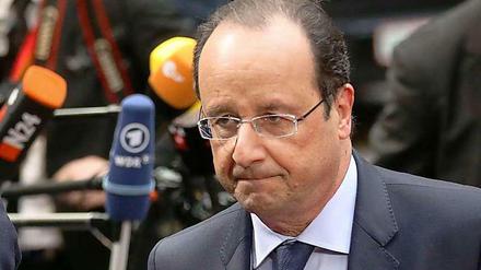 Frankreichs Präsident François Hollande am Dienstagabend bei seiner Ankunft in Brüssel.