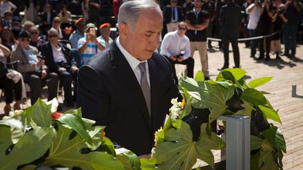 Israels Ministerpräsident Benjamin Netanjahu beim Holocaust-Gedenktag in Yad Vashem.