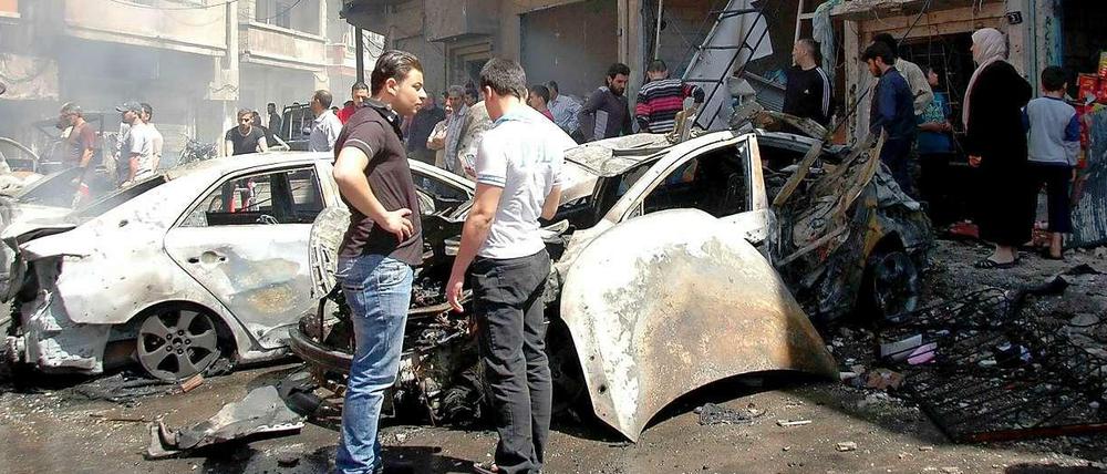 Autobombenanschlag Ende April in Homs