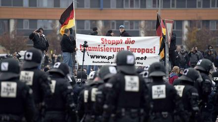 Hooligan-Demo in Hannover.
