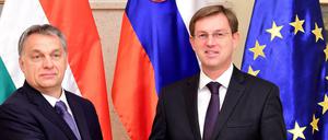 Der slowenische Ministerpräsident Miroslav Cerar (rechts) empfing am Freitag seinen ungarischen Amtskollegen Viktor Orban.