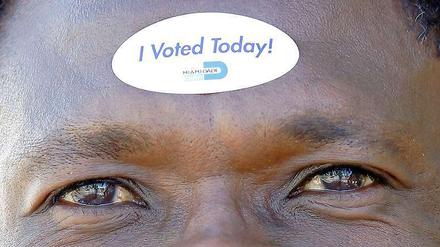 "I voted today!" Die Sticker sind begehrt. Obamas Wahlhelfer bemühen sich darum, Schwarze Wähler zu mobilisieren.