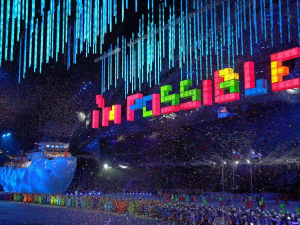 Nichts ist unmöglich: Farbenfrohe Botschaft auf der Abschlussfeier der Paralympics.
