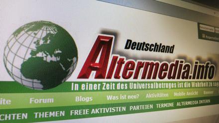 Startseite des Internetportals "Altermedia" 