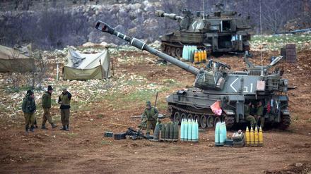 Israelische Truppen in der Nähe der Grenze zu Syrien.