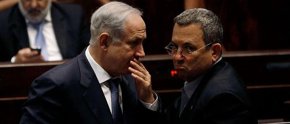 Israels Premierminister Benjamin Netanjahu und der Verteidigungsminister Ehud Barak.