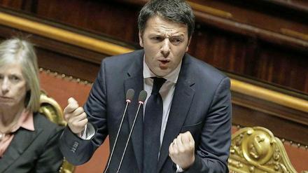 Renzi hielt eine energische Rede im Senat.