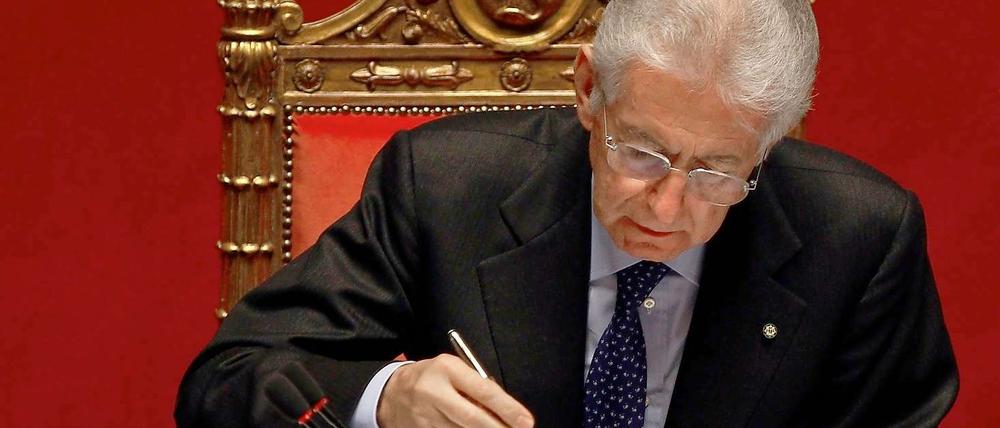 Mario Monti im römischen Senat.
