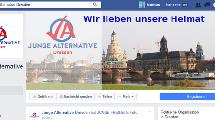 Facebook-Auftritt der Jungen Alternative Dresden