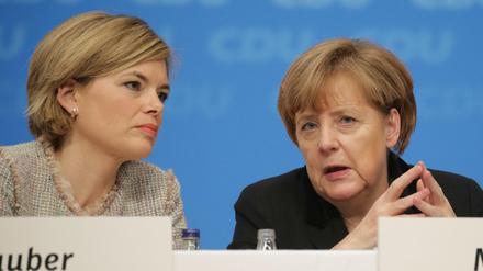 CDU Vizevorsitzende Julia Klöckner und Bundeskanzlerin Angela Merkel.