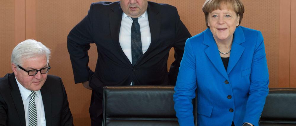Steinmeier, Gabriel, Merkel: Bislang regierten die Großkoalitionäre ruhig durch. Das ändert sich nun.