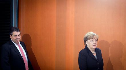Bundeskanzlerin Angela Merkel (CDU) und Sigmar Gabriel (SPD).