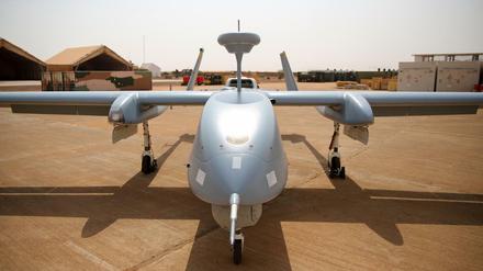Eine Drohne vom Typ Heron TP. Aufnahme aus Mali.
