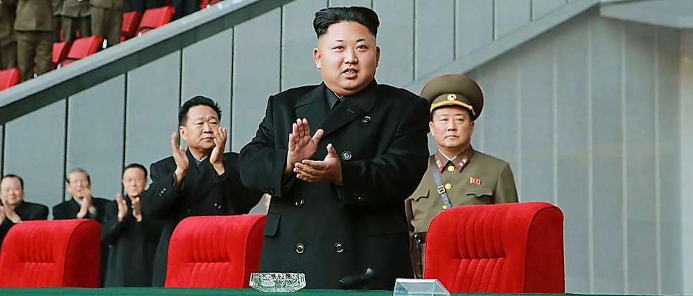 Machthaber Kim Jong Un, hier am Dienstag, sitzt offenbar fest im Sattel.