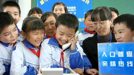 Kinder in China werden in Trainings auf die Volkszählung vorbereitet.