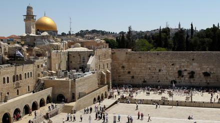 Umstrittener Ort: Die Klagemauer und der Felsendom auf dem Tempelberg in Jerusalem.