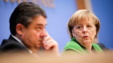 SPD-Chef Sigmar Gabriel mit Bundeskanzlerin Angela Merkel (CDU).