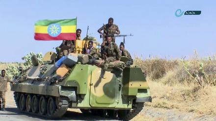 Äthiopisches Militär im Vormarsch (Bild aus einem undatierten Video der staatlichen äthiopischen Nachrichtenagentur) 