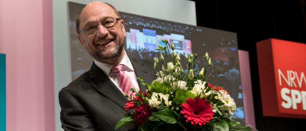 Martin Schulz bei der bei der Landesdelegiertenkonferenz der NRW-SPD am 25. März.