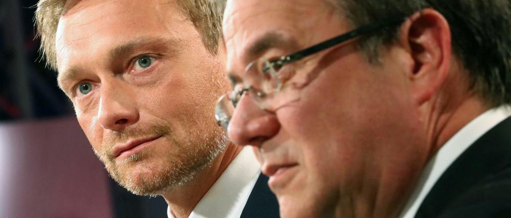 Nicht zwangsläufig Partner: der FDP-Vorsitzende Christian Lindner (links) und der CDU-Spitzenkandidat Armin Laschet.