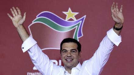 Strahlender Sieger: Alexis Tsipras zeigte sich seinen Anhängern am Sonntagabend gelöst.