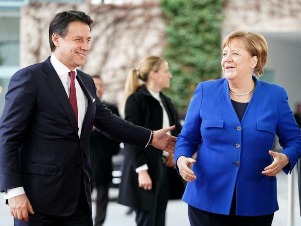 Bundeskanzlerin Angela Merkel (CDU) empfing Italiens Ministerpräsident Giuseppe Conte am Sonntag zur Libyen-Konferenz in Berlin.