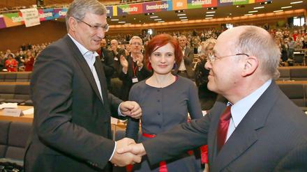 Linken-Spitzenpolitiker Bernd Riexinger, Katja Kipping und Gregor Gysi (von links)