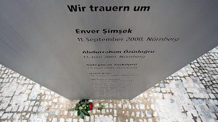 Ein Mahnmal in Erinnerung an die Opfer der NSU-Terrorzelle in Nürnberg.