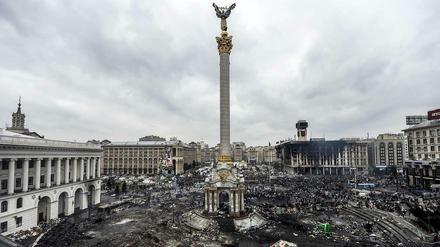 Komplett verwüstet: Der Maidan am 20. Februar 2014. 