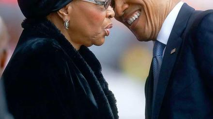 Winnie Madikizela-Mandela, Ex-Frau von Nelson Mandela, und Barack Obama, amtierender Präsident der USA.