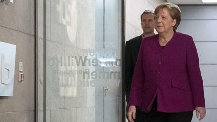 Die CDU-Vorsitzende und Bundeskanzlerin Angela Merkel im ZDF-Hauptstadtstudio. 