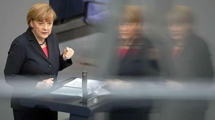 Wir sind stark: Kanzlerin Angela Merkel am Dienstag im Deutschen Bundestag.