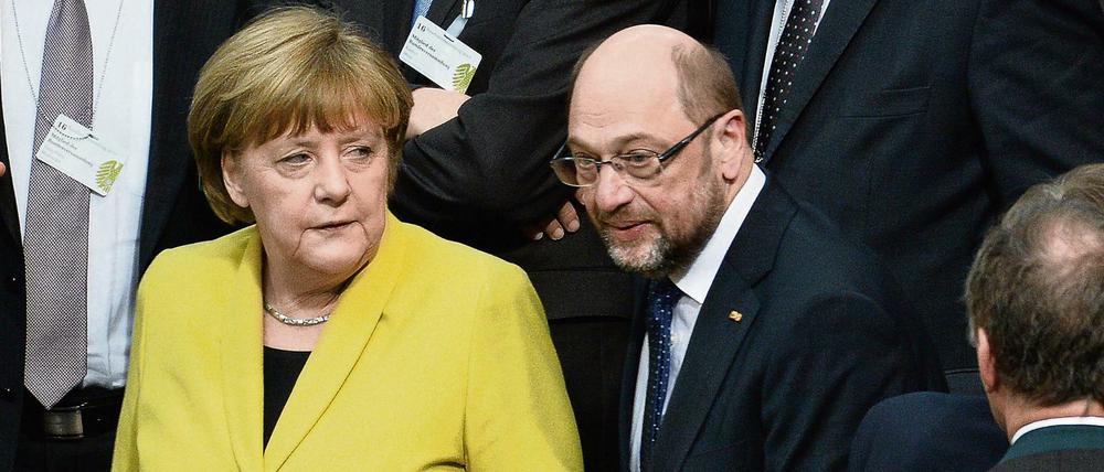 Angela Merkel (CDU) und Martin Schulz (SPD).