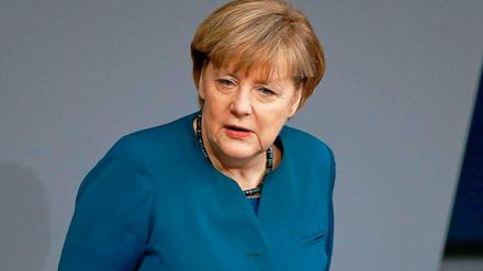 Bundeskanzlerin Angela Merkel bei ihrer Regierungserklärung im Bundestag