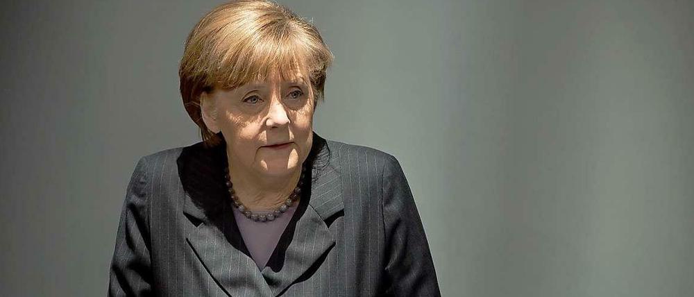 Bundeskanzlerin Angela Merkel (CDU) bei der Regierungserklärung.