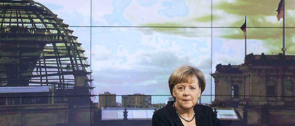 Bundeskanzlerin Angela Merkel beim ARD-Sommerinterview in Berlin.