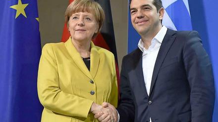 Entspannung. Angela Merkel und Alexis Tsipras.