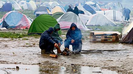 Alleingelassen von der Welt: Flüchtlinge im Lager Idomeni an der griechisch-mazedonischen Grenze. 